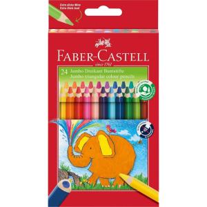 imageFaberCastell 116524 Triangular Jumbo Coloured Pencils Pack of 24
