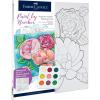 imageFaberCastell Paint by Number Watercolor Bold Floral  Adult Paint by Number Kit on Canvas  DIY Flower PaintingBold Floral