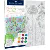 imageFaberCastell Paint by Number Watercolor Bold Floral  Adult Paint by Number Kit on Canvas  DIY Flower PaintingFarmhouse Floral