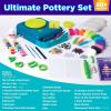 imageFaberCastell Neon Glow Pottery Studio Create Your Own Pottery Designs with USBPowered Pottery Wheel Air Dry Clay Neon amp Glow in The Dark Paints Tools amp 50 Craft Supplies for Kids Ages 8Deluxe Starter Bundle