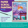 imageFaberCastell Paper Scroll Painting Kit Mount Fuji  Hanging Wall Art with PrePrinted Design ReadytoHang DIY Painting Craft for Kids and Easter Basket Stuffers 1 Scroll 8 Paints1 BrushMount Fuji