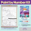 imageFaberCastell Paper Scroll Painting Kit Mount Fuji  Hanging Wall Art with PrePrinted Design ReadytoHang DIY Painting Craft for Kids and Easter Basket Stuffers 1 Scroll 8 Paints1 BrushMount Fuji