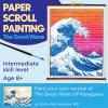 imageFaberCastell Paper Scroll Painting Kit Mount Fuji  Hanging Wall Art with PrePrinted Design ReadytoHang DIY Painting Craft for Kids and Easter Basket Stuffers 1 Scroll 8 Paints1 BrushThe Great Wave