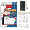 imageFaberCastell Anime Drawing Kit Shojo Edition  StepbyStep Instruction Book with 20 Practice Pages Color Pencil Set amp Drawing Supplies for Kids Easter Basket Stuffers 1 BookShonen Edition