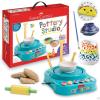 imageFaberCastell Neon Glow Pottery Studio Create Your Own Pottery Designs with USBPowered Pottery Wheel Air Dry Clay Neon amp Glow in The Dark Paints Tools amp 50 Craft Supplies for Kids Ages 8Starter Pottery Wheel