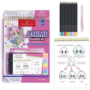 imageFaberCastell Anime Drawing Kit Shojo Edition  StepbyStep Instruction Book with 20 Practice Pages Color Pencil Set amp Drawing Supplies for Kids Easter Basket Stuffers 1 BookChibi Edition