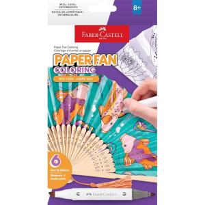 imageFaberCastell Paper Fan Coloring Kit Koi Fish  Folding Fans with DualTip Markers amp PrePrinted Designs  Relaxing DIY Craft Kids Activities and Easter Basket Stuffers 2 Fans 6 MarkersKoi Fish