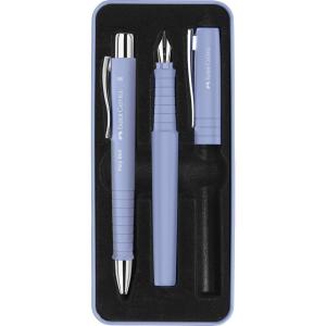 imageFaberCastell Poly Pen Fountain and Ballpoint Pen Gift Set  Pale Iris Fountain Pen Set with Broad Nib amp Smooth Ballpoint Pen Ergonomic Grip Great for Journaling amp Calligraphy 2 CountPurplePale Iris