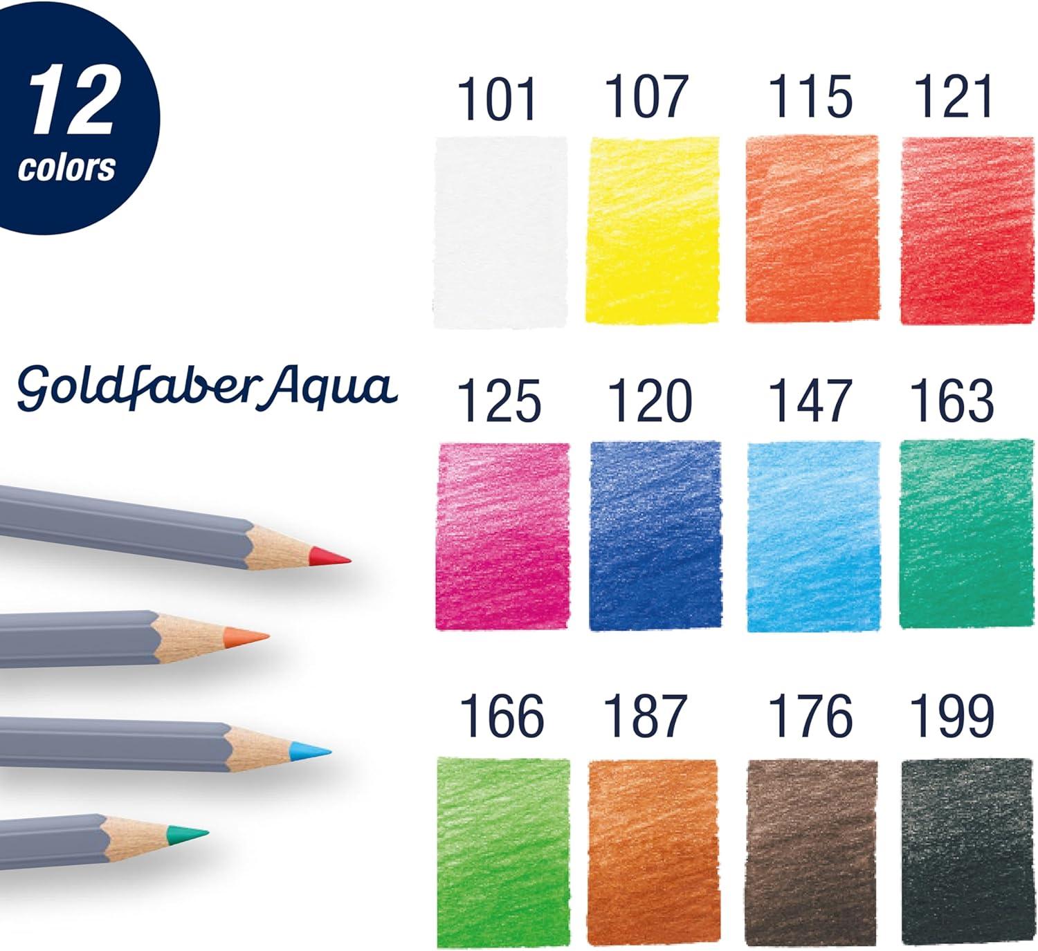 imageFaberCastell Goldfaber Aqua Watercolor Pencils 12 Count PreSharpened Colored Pencil Set for Drawing amp Painting Drawing Supplies amp Artist Gifts