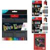 imageFaberCastell Black Edition Art Set 24 Colored Pencils 6 Classic amp 6 Metallic Dual Tip Paint Markers with 9 X 12 Black Paper Pad 25 Sheets
