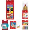 imageFaberCastell Kids Watercolor Art Set 12 Washable Colors 15 Watercolor Crayons 6 Brushes 15Sheet Paper Pad amp Portable Water Cup