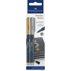 imageFaberCastell Creative Studio Metallics Marker Heart Of GoldNothing Else Metals For Art Craft Drawing Sketching Home School University ColouringGold Silver