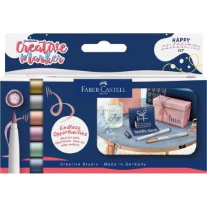 imageFaberCastell Goldfaber Creative Marker Set 6 Brush Pens Waterproof Marker Happy Celebration 161006Happy Celebration